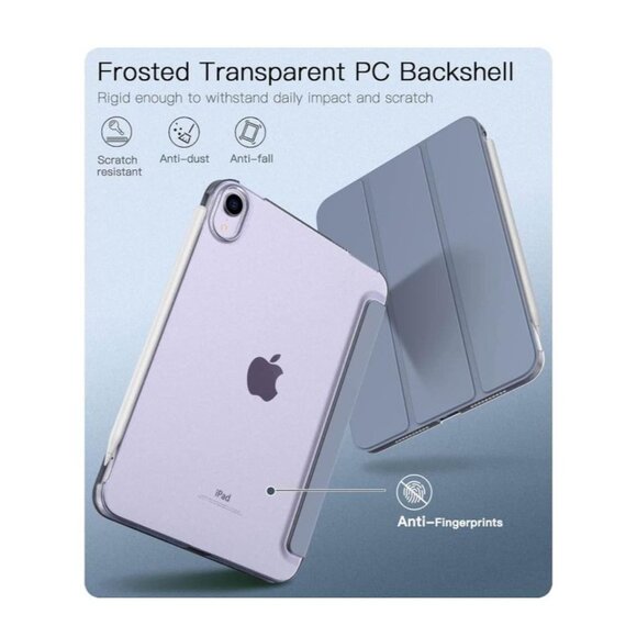 iPad Mini 6th Generation, iPad Mini 6 CASE (8.3-inch, 2021) Gray Purple TiMOVO - Picture 4 of 7